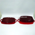 Panela de ferro fundido de esmalte retangular vermelho / caçarola / prato